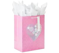 Hallmark 17" Extra Large Mother's Day Gift Bag with Tissue Paper and Gift Tag (Pink Cut-Out Heart) for Mom, Grandmother, Nana, Gigi