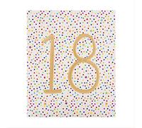 Hallmark 18th Birthday Card - Embossed Gold Foil Number Hallmark Studio Design