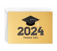 Hallmark 2024 Graduation Thank You Cards (40 Thank You Notes with Envelopes) Gold Graduation Cap