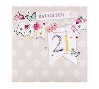 Hallmark 21st Birthday Card for Daughter - 'Bellissima' 3D Bunting Design