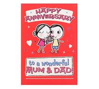 Hallmark 25452877 Mum and Dad Anniversary Card "Wonderful" - Medium