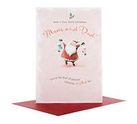 Hallmark 25491300 Mum and Dad Medium Christmas Card "Every Festive Minute"