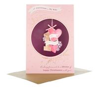 Hallmark 25493799 Medium Wife 1st Christmas Card '3D Keepsake'