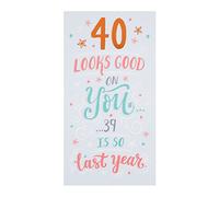 Hallmark 25494392 Medium "Looks Good On You" 40th Birthday Card