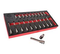 Hallmark 3/8" Standard & Long Torx Key / Star Bit Socket Set - 22 Pieces T10-T60 - M2BTXSET22
