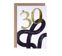 Hallmark 30th Birthday Card - Contemporary Text Based Curved Line Design