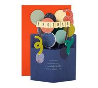 Hallmark 3D Birthday Card for Brother - Colourful Balloons Bunting Design