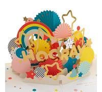 Hallmark Any Occasion Card, Celebration Card, 3D and Pop Up Card, Birthday, Graduation, Congratulations, Stars, Balloons, Red, Blue, Gold