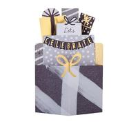 Hallmark 3D & Pop Up Birthday Card, Cake Design, Grey, Black, Gold