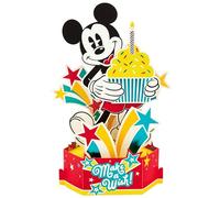 Hallmark 3D Pop Up Birthday Card, Disney Mickey Mouse Make A Wish Design | For Him, Red, Yellow, 17.3cm x 11.9cm, Cupcakes & Stars, Blue, Foil Details, Yellow Envelope