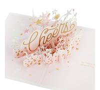 Hallmark 3D & Pop Up Birthday Card, For Her, Stars & Banner Design, Pink, White, Gold