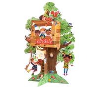 Hallmark 3D & Pop Up Birthday Card, Tree House Design, Kids, Blue, Red, Yellow