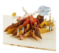 Hallmark 3D & Pop-Up Any Occasion Card, Star Wars Design, Birthday, Fathers Day, Luke Skywalker, Obi Wan Kenobi, C-3PO, R2-D2, Stormtroopers, Gold, Yellow, Red