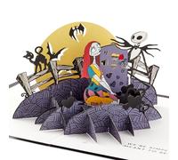 Hallmark 3D & Pop Up Greeting Card, The Nightmare Before Christmas, Jack Skellington & Sally, Birthday, Anniversary, Valentines Day, Black, Purple, Yellow