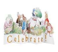 Hallmark 3D & Pop Up Peter Rabbit Celebrate Card, Beatrix Potter, New Baby | Birthday, Easter, Jemima Puddle-Duck, Flopsy Bunny, Measures 22.7cm by 27cm by 13cm, Fully Recyclable, Brown Kraft Envelope