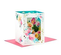 Hallmark 3D Pop-Up Shadowbox Flower Garden Birthday Card