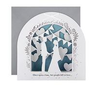 Hallmark 3D & Pop Up Wedding Card, 'Once Upon a Time', Laser Cut Design, White