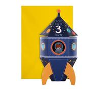Hallmark 3rd Birthday Card for Son - 3D Pop-out Rocket Design, 25558659, Multicoloured