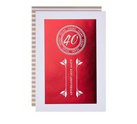 Hallmark 40 Years Ruby Anniversary Card - Classic Text Based Design