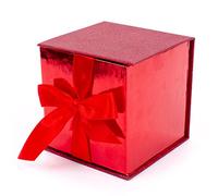 Hallmark 5XBC1077 Small Gift Box with Paper Fill, Red Glitter