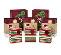 Hallmark 5XGB4894 Assorted Bundle (3 Small, 3 Medium, 2 Large), Paper, Christmas Gift Bags