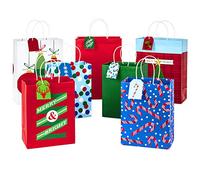 Hallmark 5XGB4899 Christmas Stiff Handle Bundle (3 Large, 4 Medium & 7 Tags) Gift Bag, Assorted, Multicolored