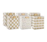Hallmark 6" Small Holiday Gift Bag Bundle (6 Bags: Ivory and Gold Trees, Plaid, Merry Christmas)