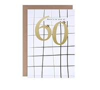 Hallmark 60th Birthday Card - Contemporary Text Based Grid Design