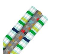 Hallmark 6m Reversible Wrapping Paper, 4 Designs, 3-Pack, 2m per Roll