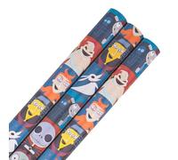 Hallmark 6M Wrapping Paper, Pack of 3, The Nightmare Before Christmas, Jack Skellington, 2M Each, Birthday, Christmas, Halloween