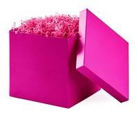Hallmark 7" Gift Box with Lid (Hot Pink) for Birthdays, Bridal Showers, Weddings, Baby Showers and More (Hot Pink)
