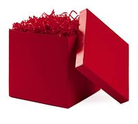 Hallmark 7" Gift Box with Lid (Red) for Christmas, Birthdays, Father's Day, Bridal Showers, Weddings, Baby Showers, Valentine's Day and Graduations