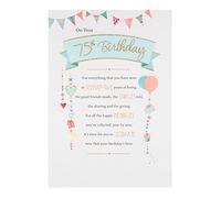 Hallmark 75th Birthday Card "Happy Memories" - Medium [Old Model]
