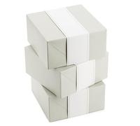 Hallmark 8" Medium Pearl White Gift Boxes with Wrap Bands (3 Boxes, 3 Wrap Bands) for Weddings, Bridal Parties, Valentine's Day, Graduations, Retirements