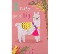 Hallmark Age 8 Birthday Card - Quirky Llama Design with Tassel And Pom