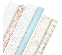 Hallmark All Occasion Reversible Wrapping Paper Bundle - Pastel & Metallic Celebrate (3-Pack: 75 sq. ft. TTL.) for Weddings, Birthdays, Baby Showers, Bridal Showers, Mothers Day or Any Occasion