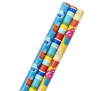 Hallmark All Occasion Wrapping Paper Bundle with Cut Lines on Reverse - Llamas and Cupcakes (3-Pack: 55 sq. ft. ttl.) Bright and Holographic Prints for Birthdays, Baby Showers, Valentines and More