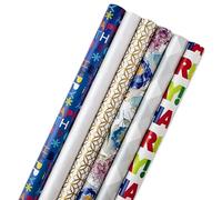 Hallmark All Occasion Wrapping Paper with Cut Lines on Back Polka Dot and Stripe (Pack of 6) 6 Pack Birthday Pattern.