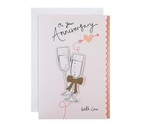 Hallmark Anniversary Card for Couple - 3D Champagne Glass Design