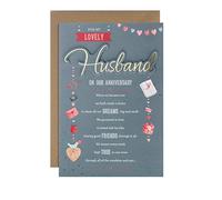 Hallmark Anniversary Card For Husband - Traditional Text Based Design