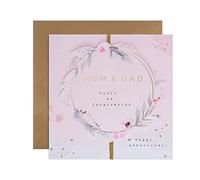 Hallmark Anniversary Card for Mum and Dad - Contemporary Floral Text Design