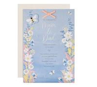 Hallmark Anniversary Card for Mum & Dad, Florals Design, Heartfelt Verse, Blue