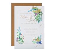 Hallmark Anniversary Card for Mum & Dad - Traditional Floral Design with Heartfelt Verse