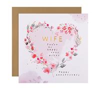 Hallmark Anniversary Card for Wife - Contemporary Floral Heart Design