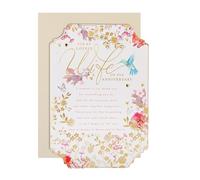 Hallmark Anniversary Card for Wife - Pink Traditional Floral Design with Heartfelt Verse