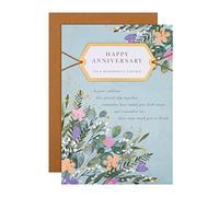 Hallmark Anniversary Card to Both, for a Special Couple, Classic Floral Design with Heartfelt Verse, Gold, Blue