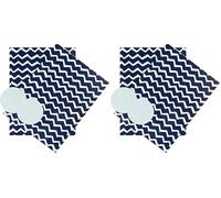 Hallmark Any Occasion Wrapping Paper & Tags Blue and White Zig-Zag Design - 2 Sheets (Pack of 2)