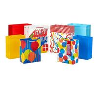 Hallmark Assorted Birthday Gift Bags (8 Bags: 4 Medium 9", 4 Large 13") for Kids, Teachers, Grandchildren, Adults, Siblings, Parties