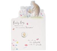 Hallmark Baby Boy Birth Congratulations Card - Cute Die-cut Bunnies Design
