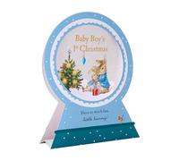 Hallmark Baby Boy Christmas Card, 3D Pop-Up Peter Rabbit, Snow Globe | Beatrix Potter, H20.4cm X W15.9cm X D4.8cm, Blue, Green, White, Paper, Single Card